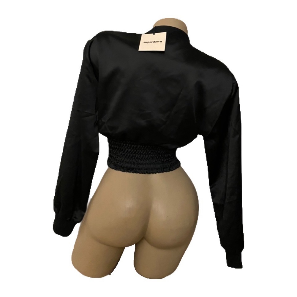 Superdown black button up jacket Small NWT NEW - Picture 2 of 3